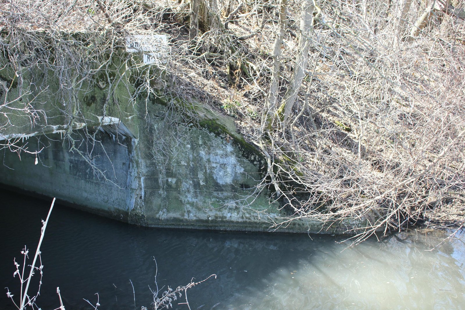 Northwest wing wall, adjacent Bridge #A-508B